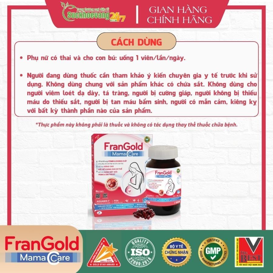 Viên uống bổ sung Vitamin cho mẹ bầu -  FranGold MamaCare