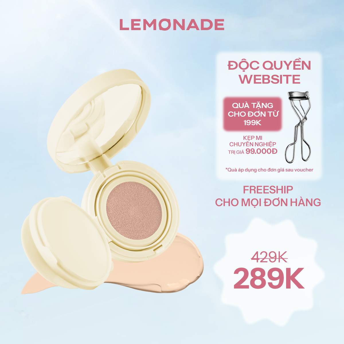  PHẤN NƯỚC MỊN LÌ DÀNH CHO DA KHÔ VÀ DA THƯỜNG LEMONADE MATTE ADDICT CUSHION 