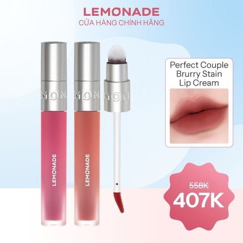  COMBO 02 SON BÙN ẨM MỜ MỊN LÂU TRÔI LEMONADE PERFECT COUPLE BLURRY STAIN LIP CREAM 