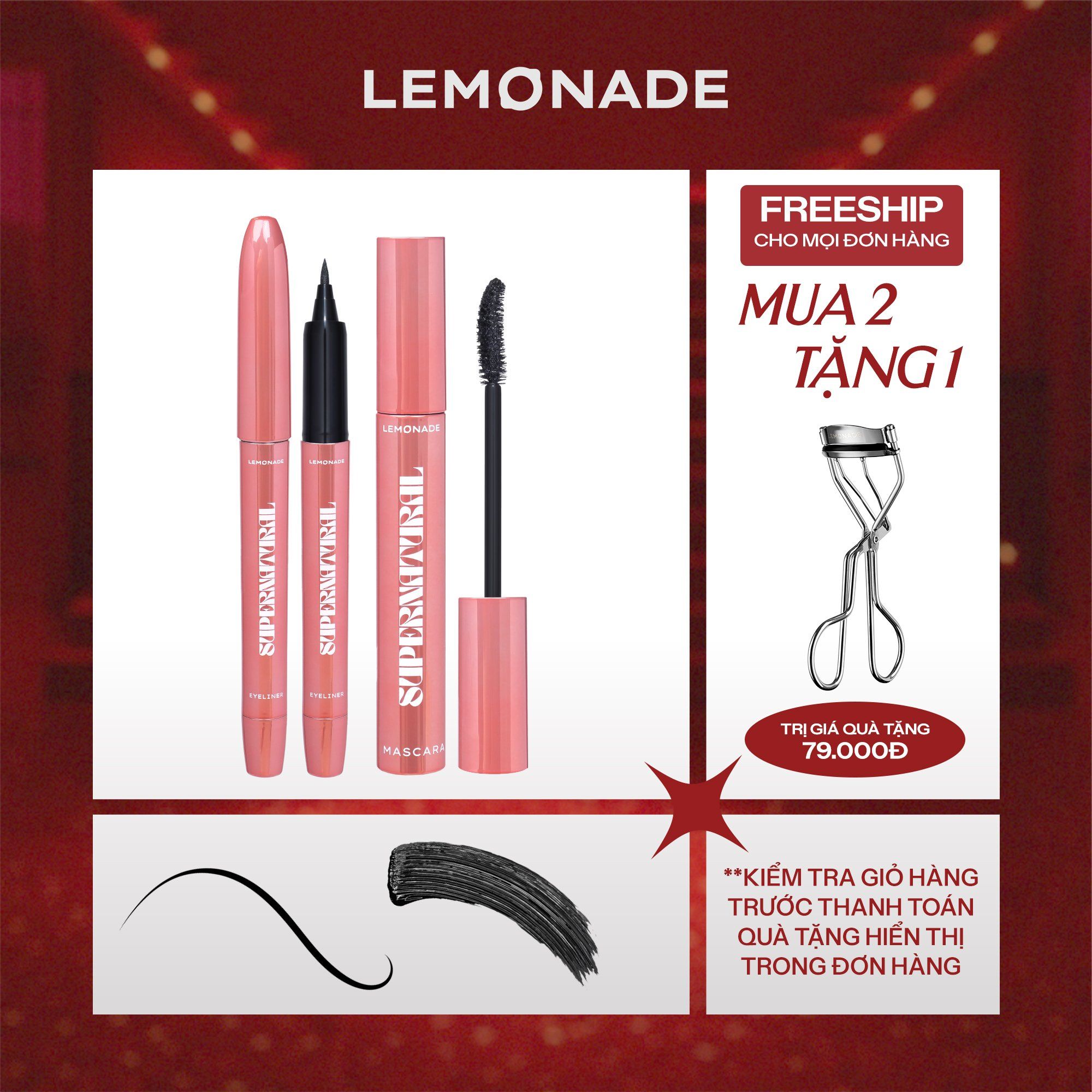  COMBO EYELINER VÀ MASCARA LEMONADE SUPERNATURAL 