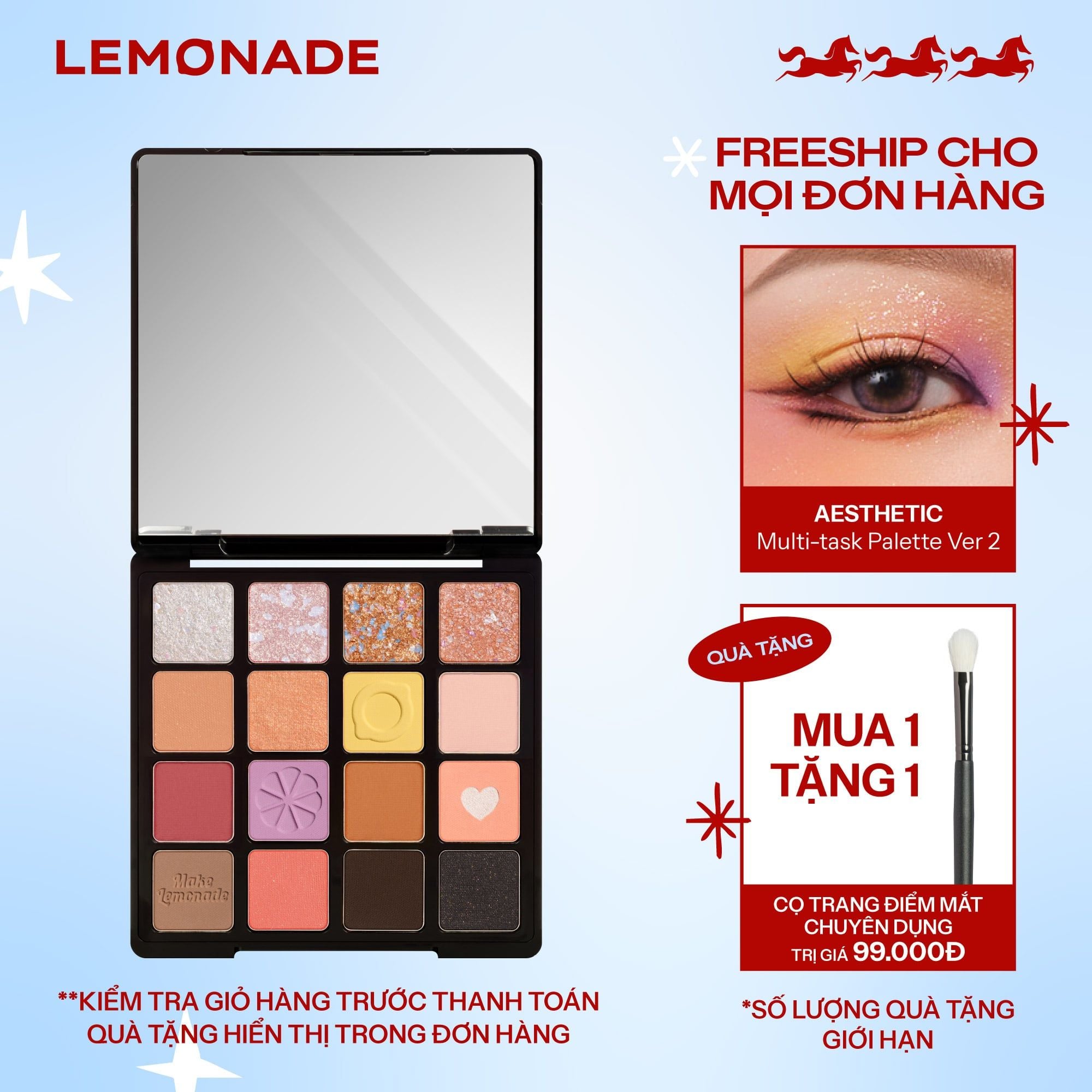  BẢNG PHẤN MẮT LEMONADE AESTHETIC EYESHADOW PALETTE VERSION 2 