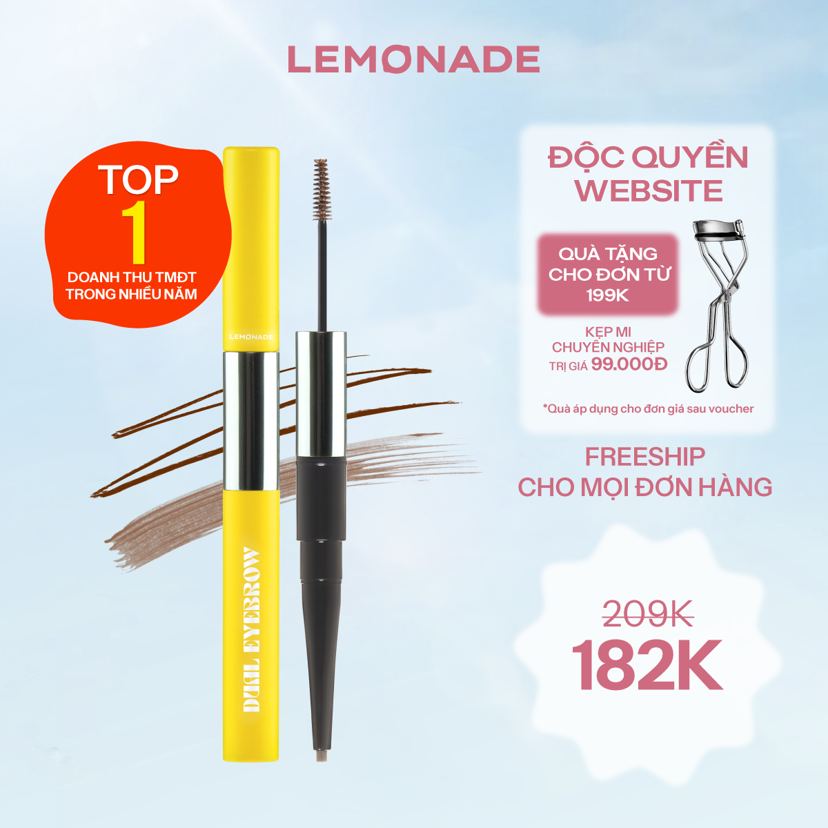  CHÌ KẺ MÀY 2 ĐẦU LEMONADE DUAL EYEBROW 