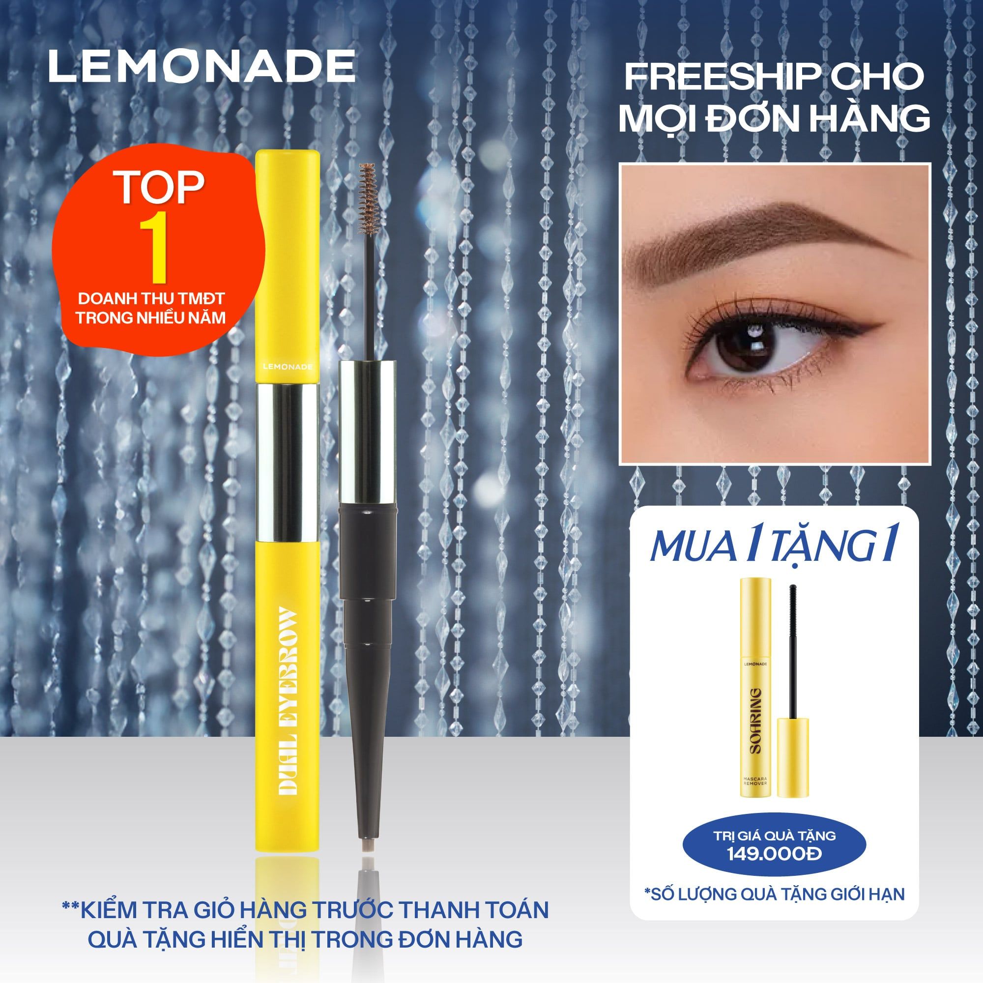  CHÌ KẺ MÀY 2 ĐẦU LEMONADE DUAL EYEBROW 