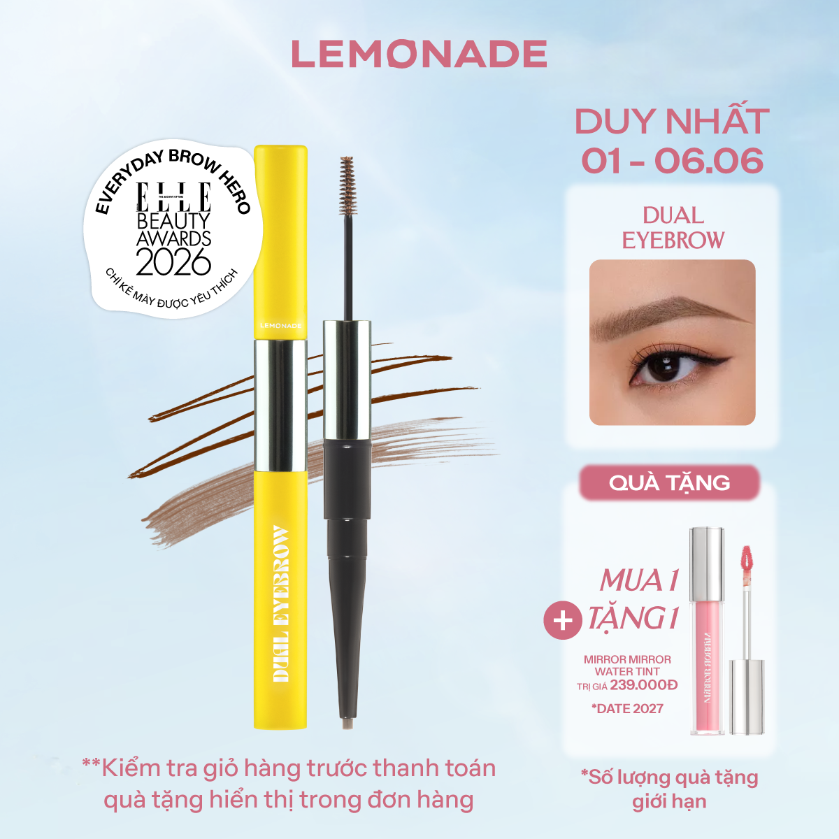  CHÌ KẺ MÀY 2 ĐẦU LEMONADE DUAL EYEBROW 