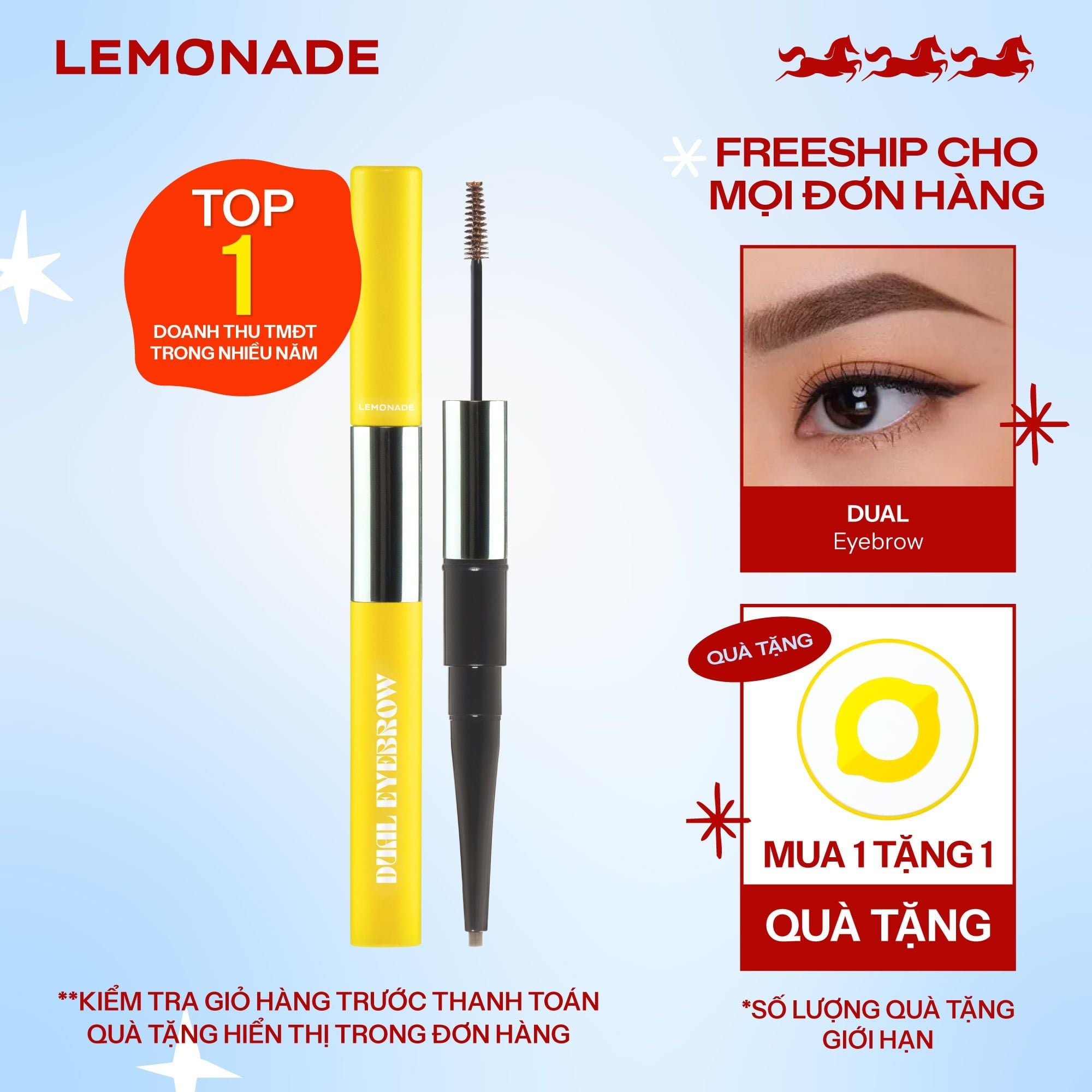  CHÌ KẺ MÀY 2 ĐẦU LEMONADE DUAL EYEBROW 