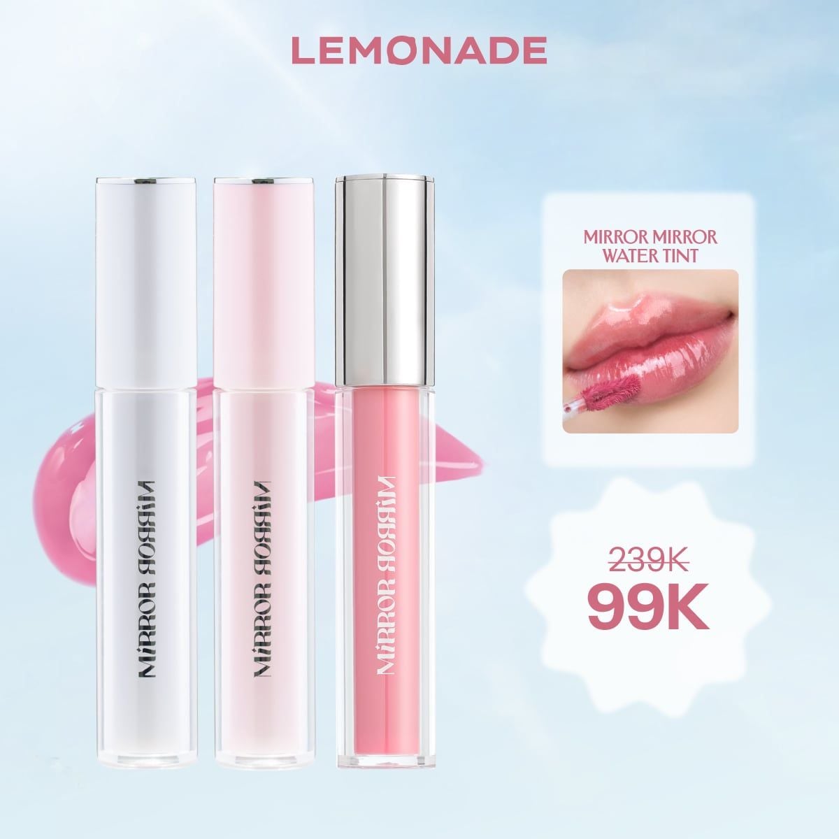  SON TINT BÓNG KHÔNG DÍNH BỀN MÀU LEMONADE MIRROR MIRROR WATER TINT 