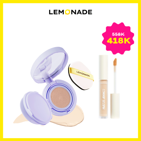  COMBO LEMONADE PHẤN NƯỚC SUPERMATTE NO MAKEUP CUSHION 15G & CHE KHUYẾT ĐIỂMMATTE ADDICT CONCEALER 