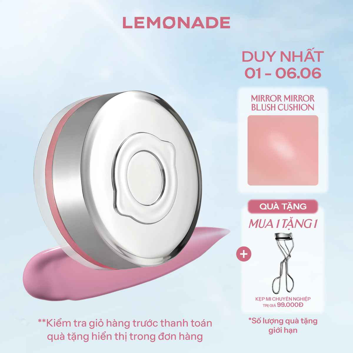  MÁ HỒNG CĂNG BÓNG DẠNG PHẤN NƯỚC THUẦN CHAY MIRROR MIRROR BLUSH CUSHION 8G 