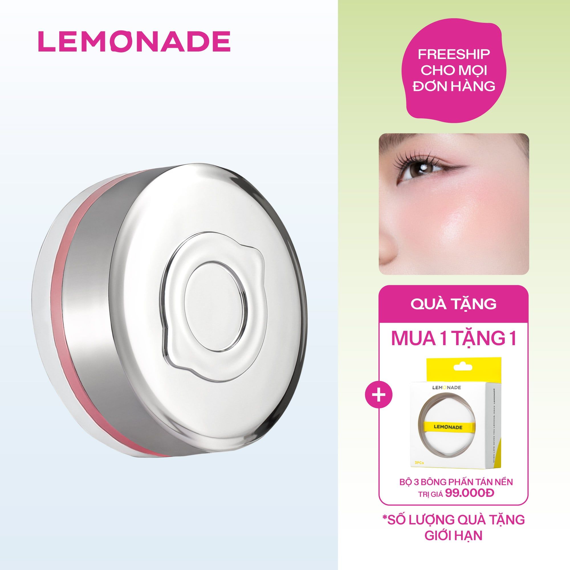  MÁ HỒNG CĂNG BÓNG DẠNG PHẤN NƯỚC THUẦN CHAY MIRROR MIRROR BLUSH CUSHION 8G 