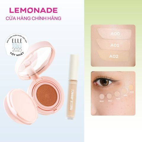  COMBO LEMONADE PHẤN NƯỚC SUPERMATTE CUSHION & CHE KHUYẾT ĐIỂM MATTE ADDICT CONCEALER 