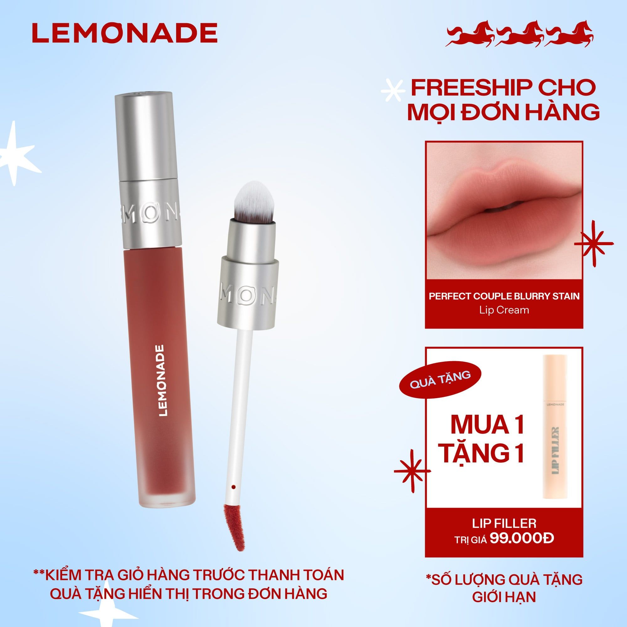  SON BÙN ẨM MỜ MỊN LÂU TRÔI LEMONADE PERFECT COUPLE BLURRY STAIN LIP CREAM 