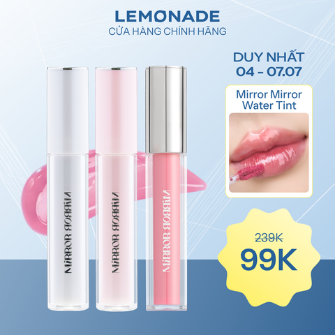  [FLASH SALE 77K] SON TINT BÓNG KHÔNG DÍNH BỀN MÀU LEMONADE MIRROR MIRROR WATER TINT 