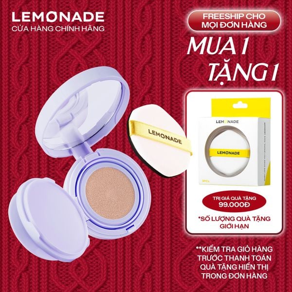 PHẤN NƯỚC MỎNG NHẸ KIỀM DẦU THUẦN CHAY CHỐNG NẮNG LEMONADE SUPERMATTE NO MAKEUP CUSHION 15G
