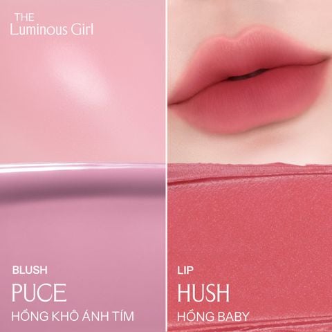  Combo Lemonade 01 Má hồng căng bóng Mirror Blush Cushion 8g và 01 Son bùn ẩm Perfect Couple Blurry Stain Lip Cream 3,5g 