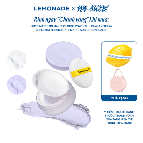  PHẤN PHỦ MỎNG NHẸ KIỀM DẦU THUẦN CHAY CHỐNG NẮNG LEMONADE SUPERMATTE NO MAKEUP LOOSE POWDER 