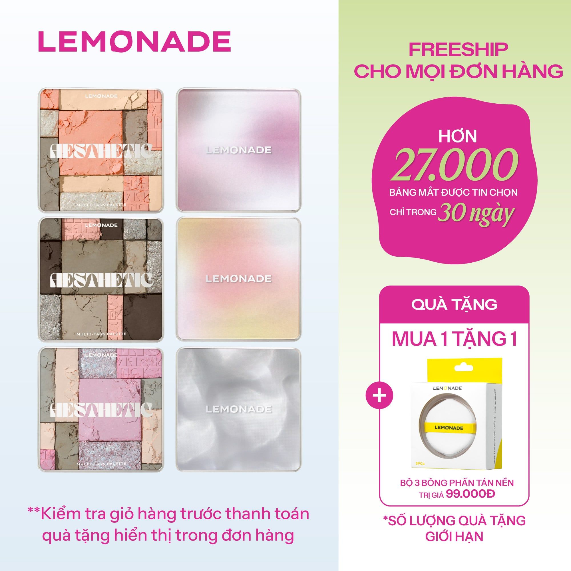 Bảng phấn mắt đa năng Lemonade Aesthetic Multi-task Palette 10.8g 