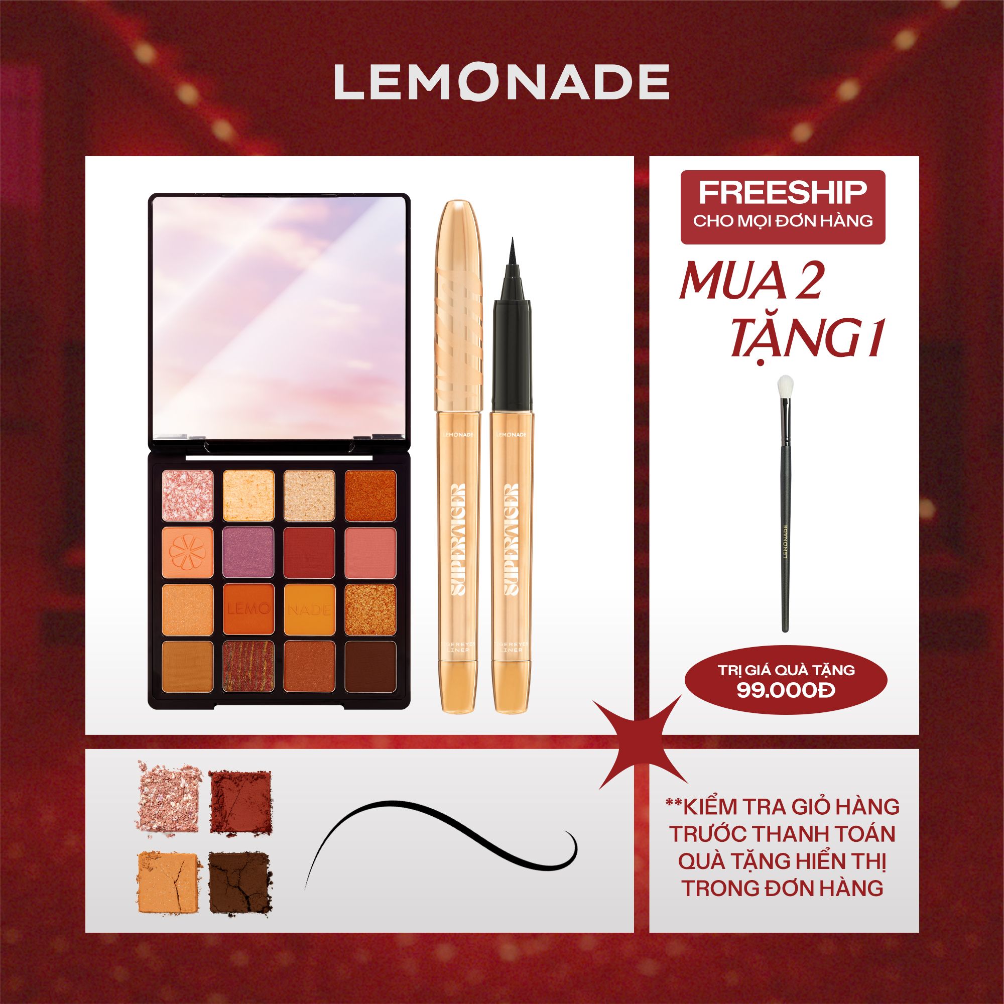  COMBO BẢNG PHẤN MẮT AESTHETIC EYESHADOW PALETTE & BÚT KẺ MẮT MICRO EYELINER SUPERTIGER 