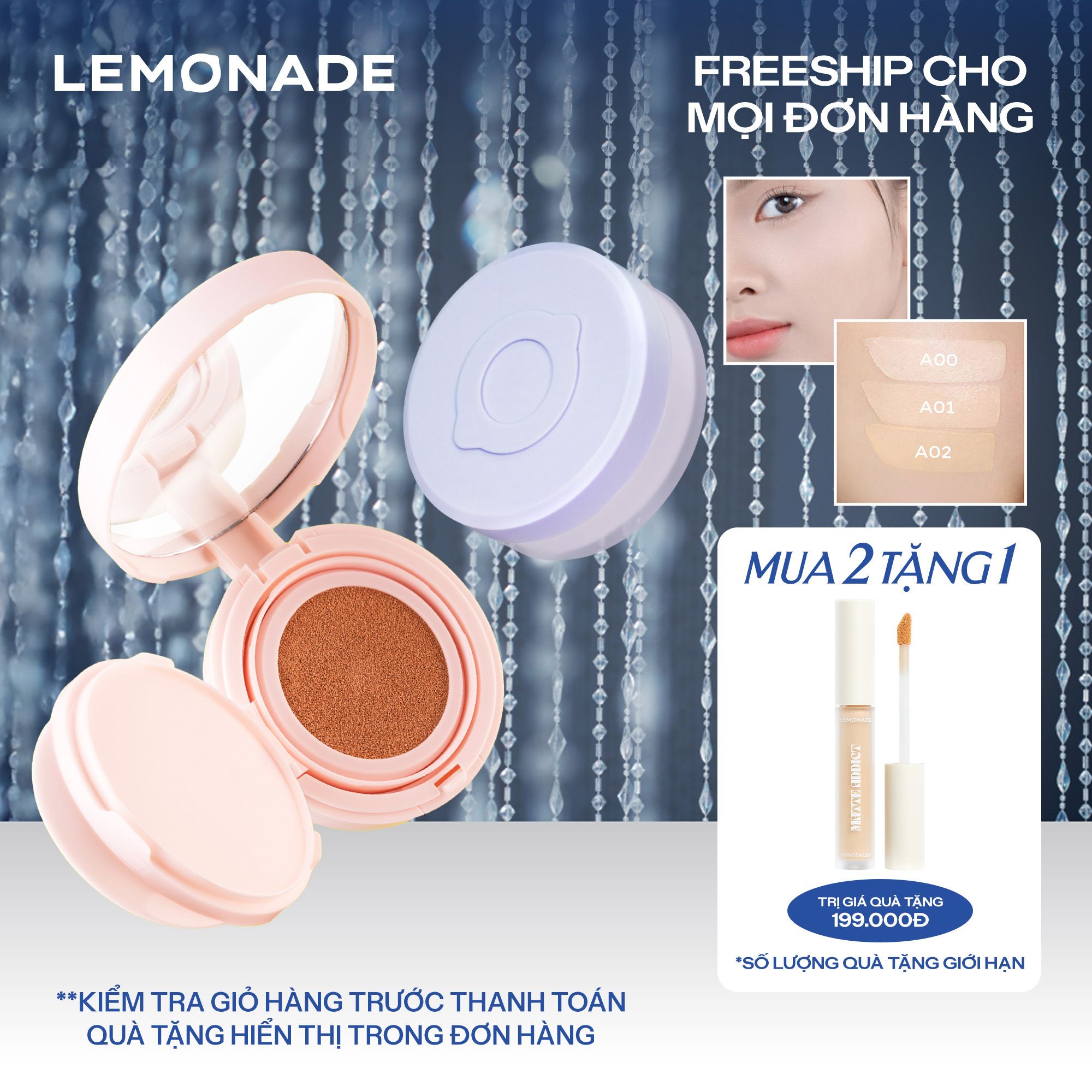  COMBO LEMONADE PHẤN PHỦ SUPERMATTE NO MAKEUP LOOSE POWDER & PHẤN NƯỚC SUPERMATTE CUSHION 