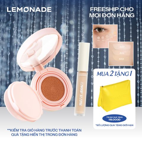  COMBO LEMONADE PHẤN NƯỚC SUPERMATTE CUSHION & CHE KHUYẾT ĐIỂM MATTE ADDICT CONCEALER 