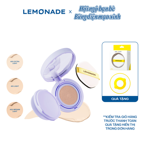  PHẤN NƯỚC MỎNG NHẸ KIỀM DẦU THUẦN CHAY CHỐNG NẮNG LEMONADE SUPERMATTE NO MAKEUP CUSHION 15G 