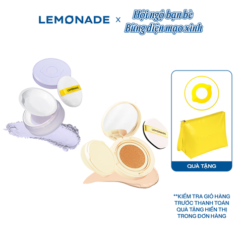  COMBO LEMONADE PHẤN PHỦ SUPERMATTE NO MAKEUP LOOSE POWDER & PHẤN NƯỚC MATTE ADDICT CUSHION 