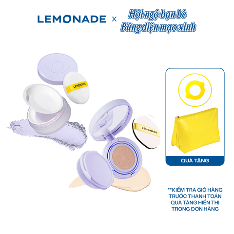  COMBO LEMONADE PHẤN PHỦ SUPERMATTE NO MAKEUP LOOSE POWDER & PHẤN NƯỚC SUPERMATTE NO MAKEUP CUSHION 15G 