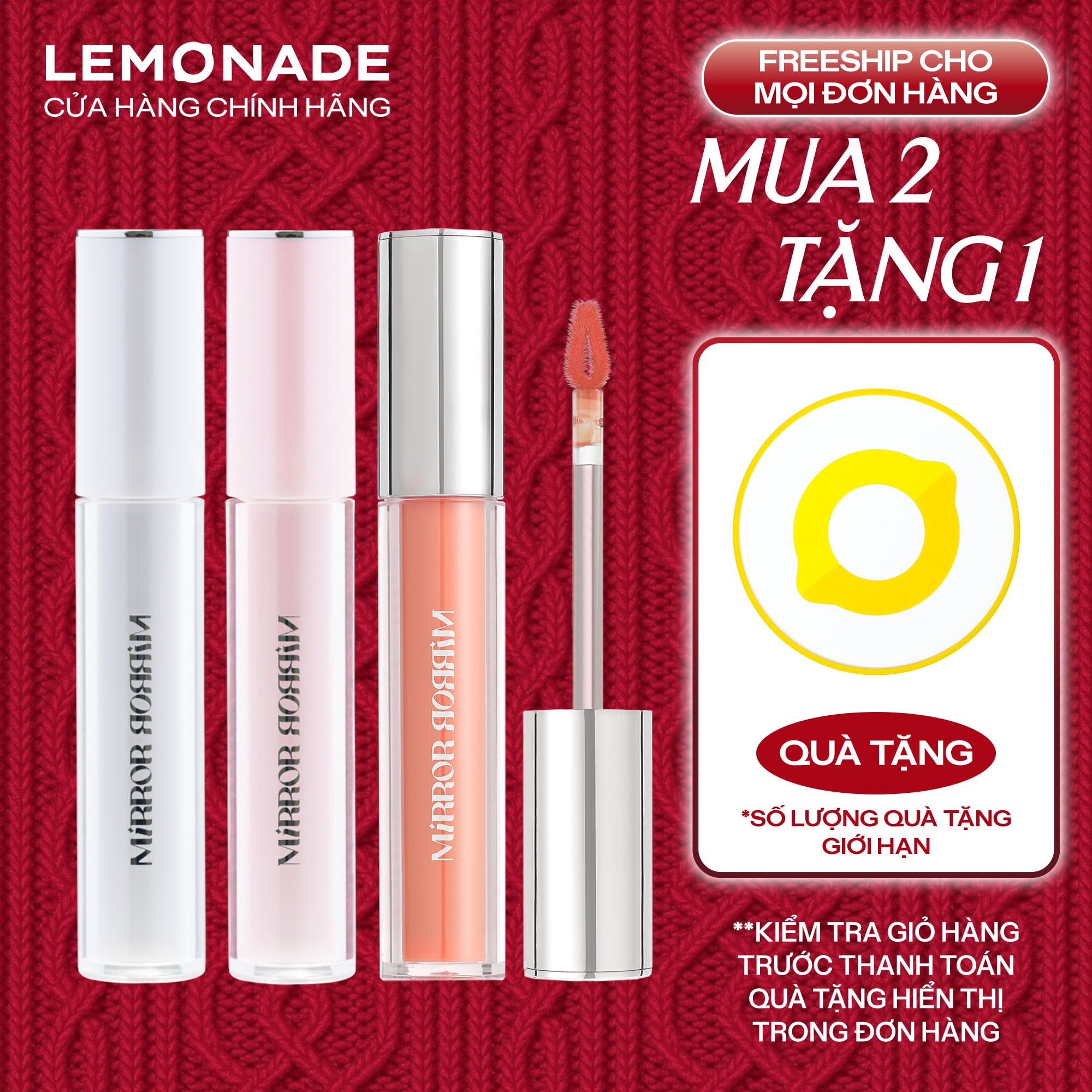 SON TINT BÓNG KHÔNG DÍNH BỀN MÀU LEMONADE MIRROR MIRROR WATER TINT