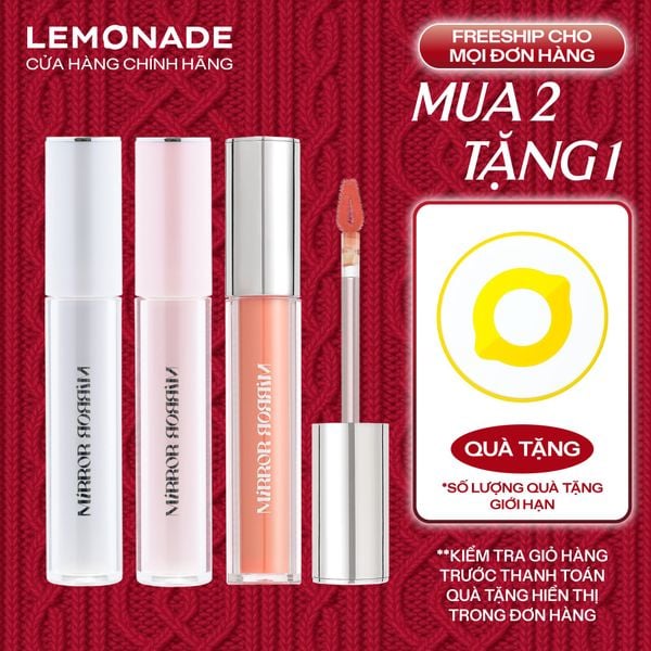 SON TINT BÓNG KHÔNG DÍNH BỀN MÀU LEMONADE MIRROR MIRROR WATER TINT