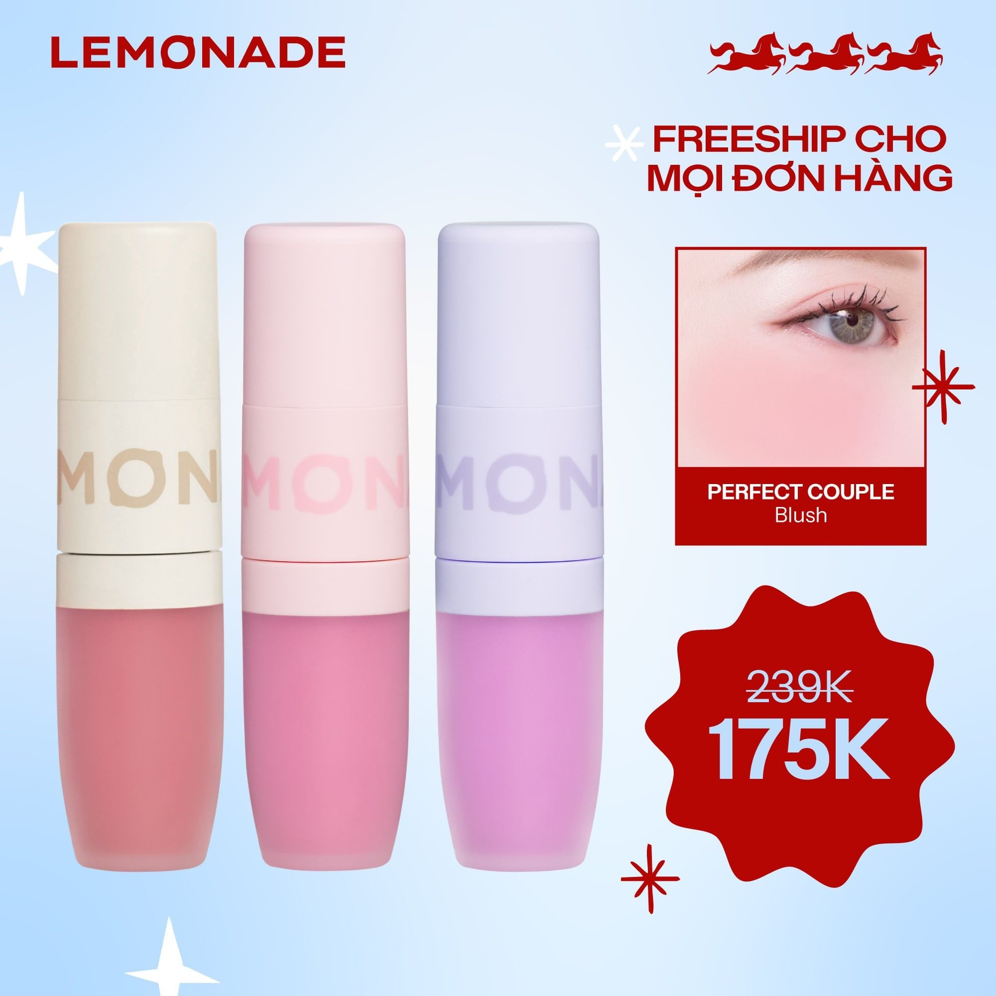  MÁ KEM MỊN LÌ THUẦN CHAY LEMONADE PERFECT COUPLE BLUSH 