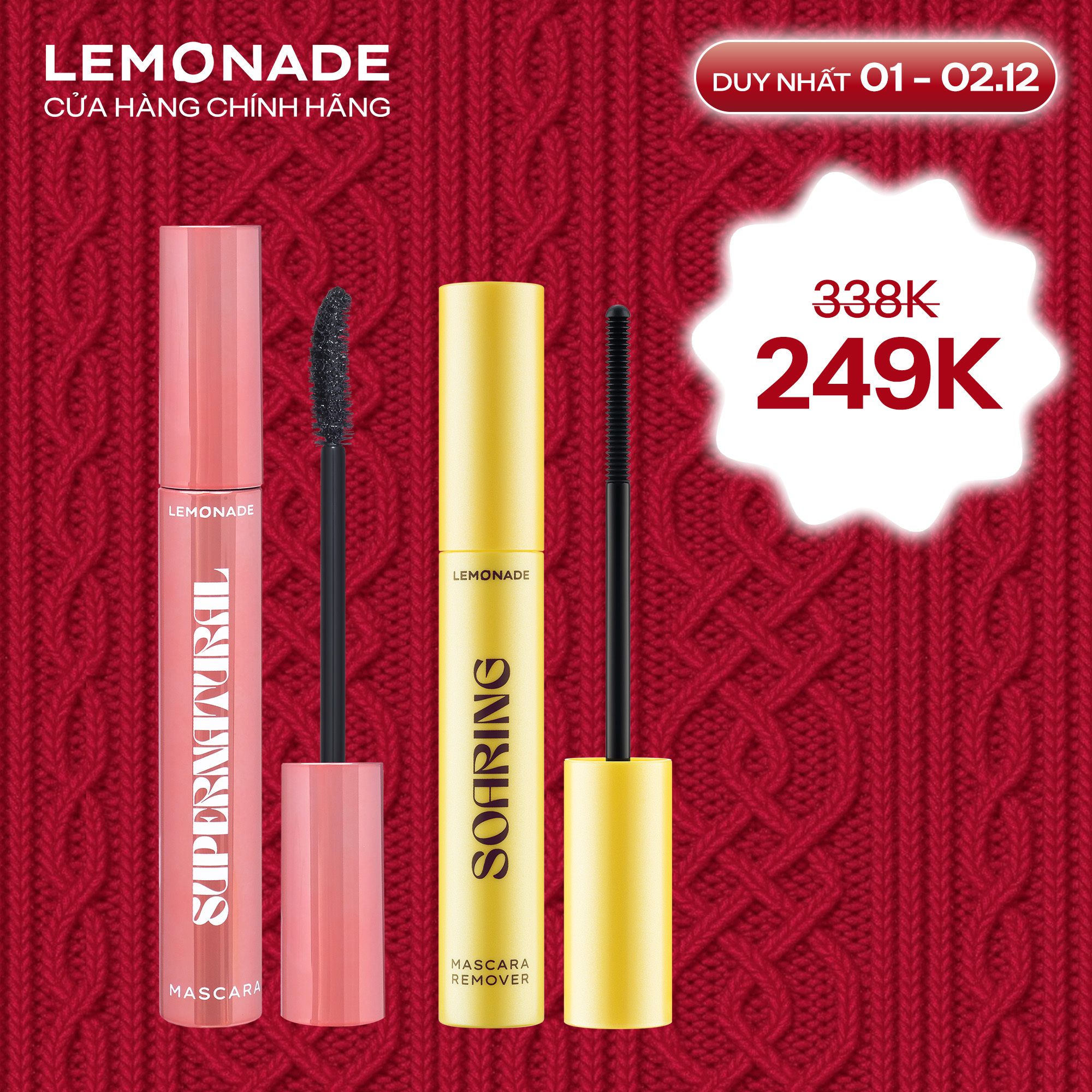  COMBO LEMONADE CHUỐT MI SUPERNATURAL MASCARA & TẨY TRANG MI SOARING MASCARA REMOVER 