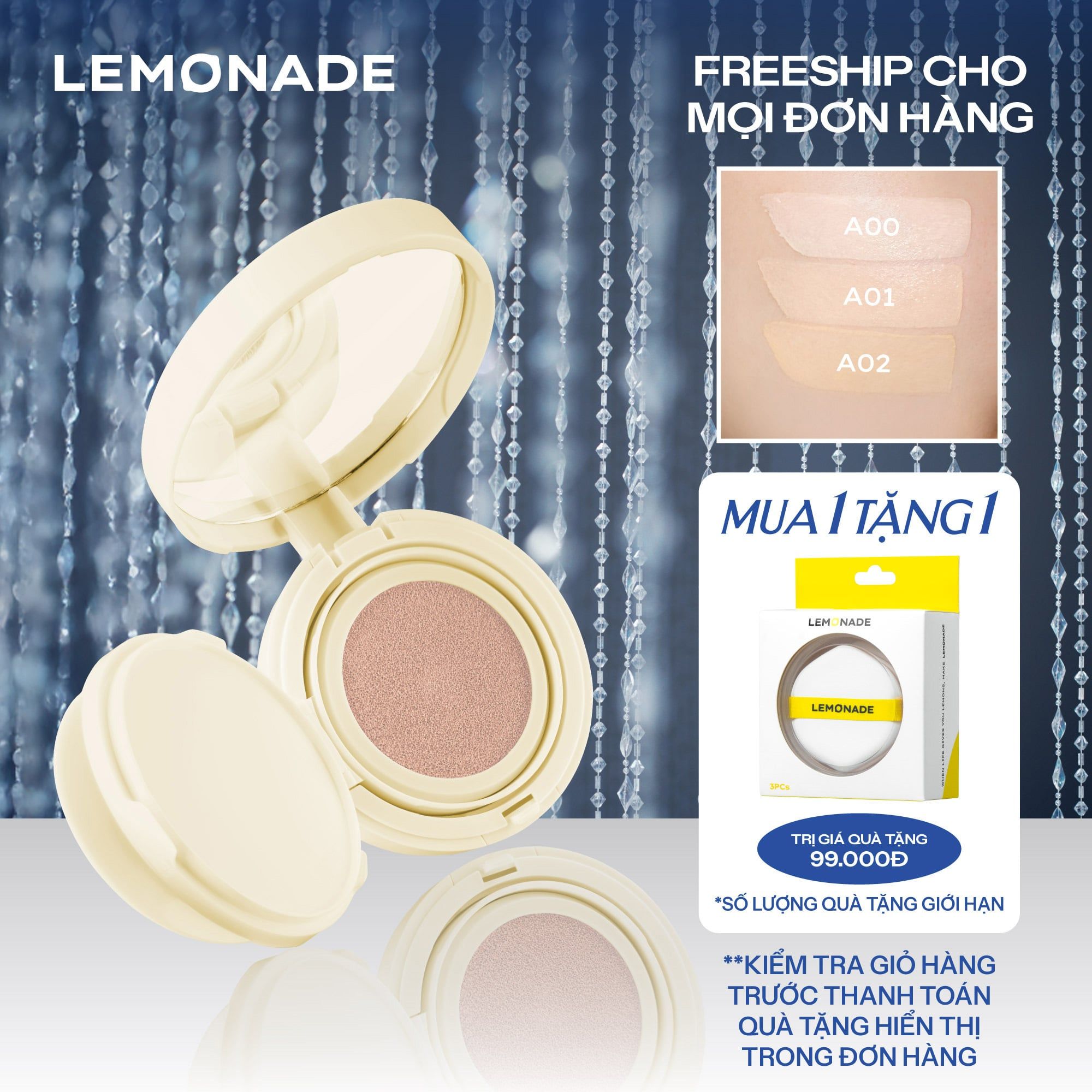  PHẤN NƯỚC MỊN LÌ DÀNH CHO DA KHÔ VÀ DA THƯỜNG LEMONADE MATTE ADDICT CUSHION 
