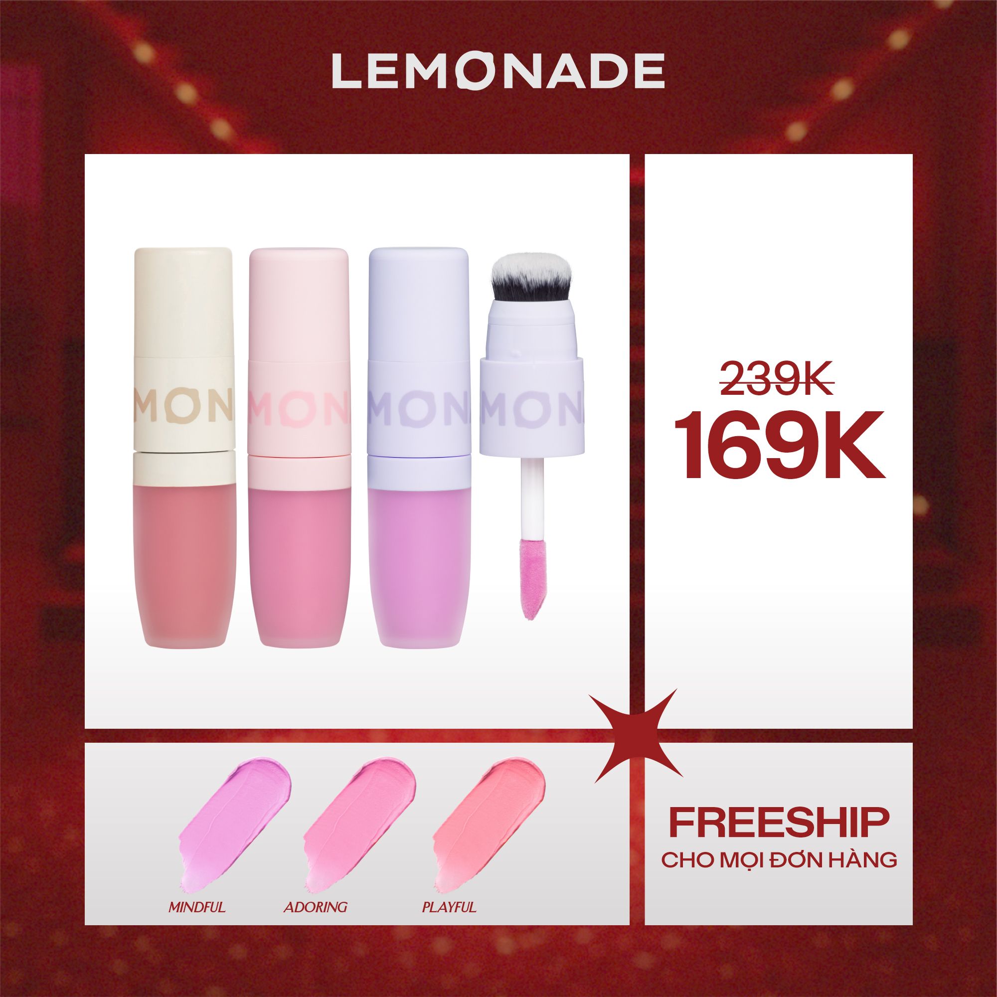  MÁ KEM MỊN LÌ THUẦN CHAY LEMONADE PERFECT COUPLE BLUSH 