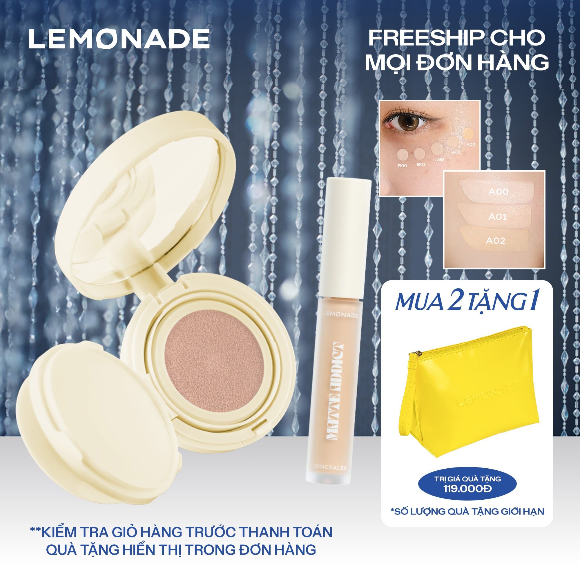  COMBO LEMONADE PHẤN NƯỚC MATTE ADDICT CUSHION & CHE KHUYẾT ĐIỂM MATTE ADDICT CONCEALER 