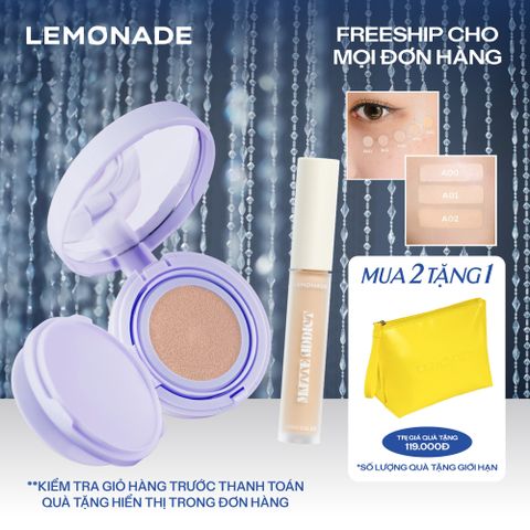 COMBO LEMONADE PHẤN NƯỚC SUPERMATTE NO MAKEUP CUSHION 15G & CHE KHUYẾT ĐIỂM MATTE ADDICT CONCEALER 
