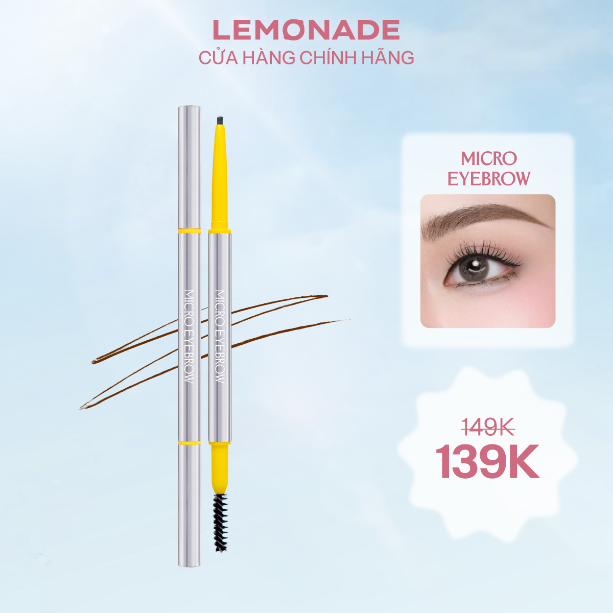  CHÌ KẺ MÀY SIÊU MẢNH LÂU TRÔI LEMONADE MICRO EYEBROW 0.1G 