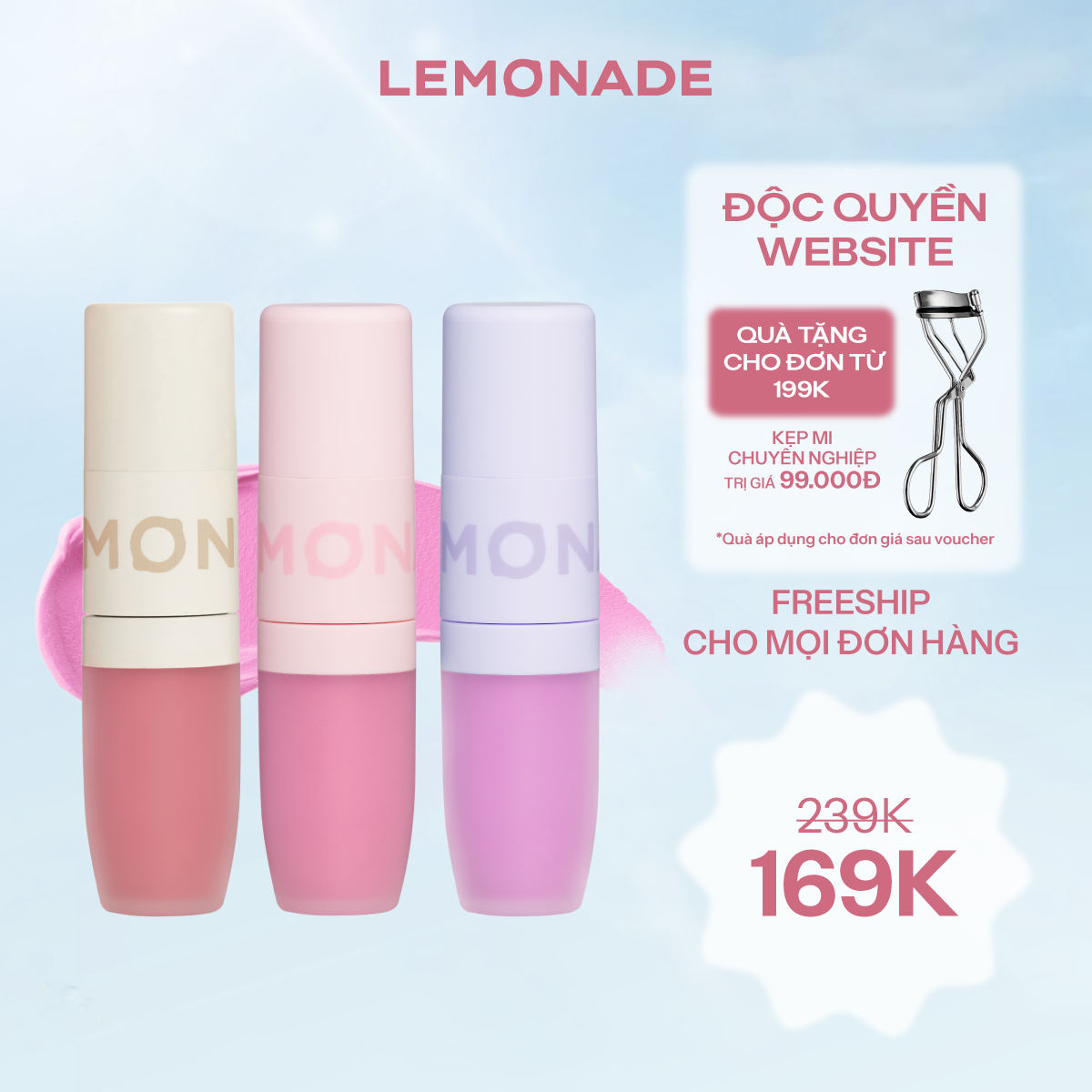  MÁ KEM MỊN LÌ THUẦN CHAY LEMONADE PERFECT COUPLE BLUSH 