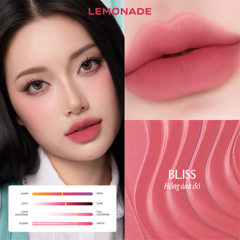  COMBO 02 SON BÙN ẨM MỜ MỊN LÂU TRÔI LEMONADE PERFECT COUPLE BLURRY STAIN LIP CREAM 