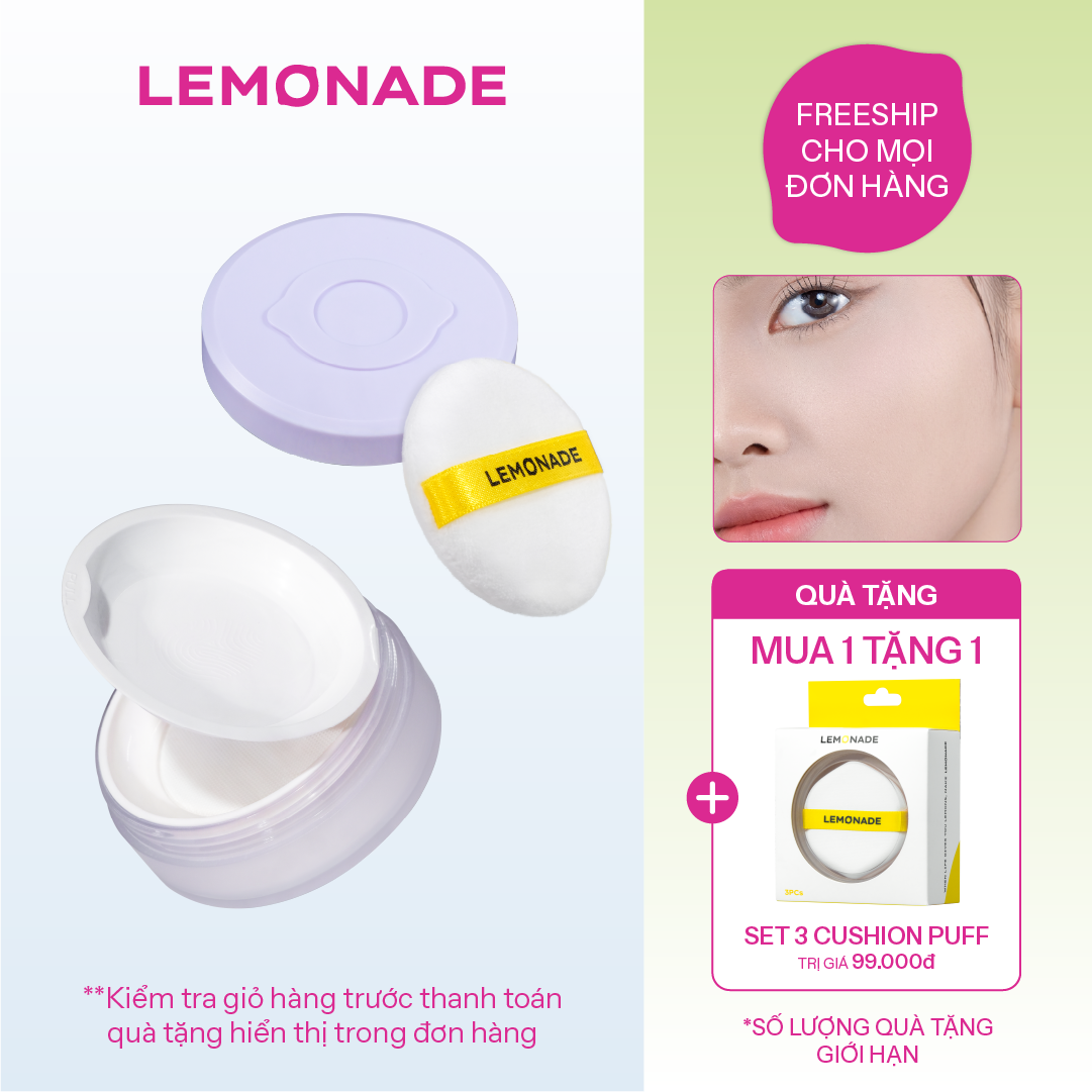  PHẤN PHỦ MỎNG NHẸ KIỀM DẦU THUẦN CHAY CHỐNG NẮNG LEMONADE SUPERMATTE NO MAKEUP LOOSE POWDER 