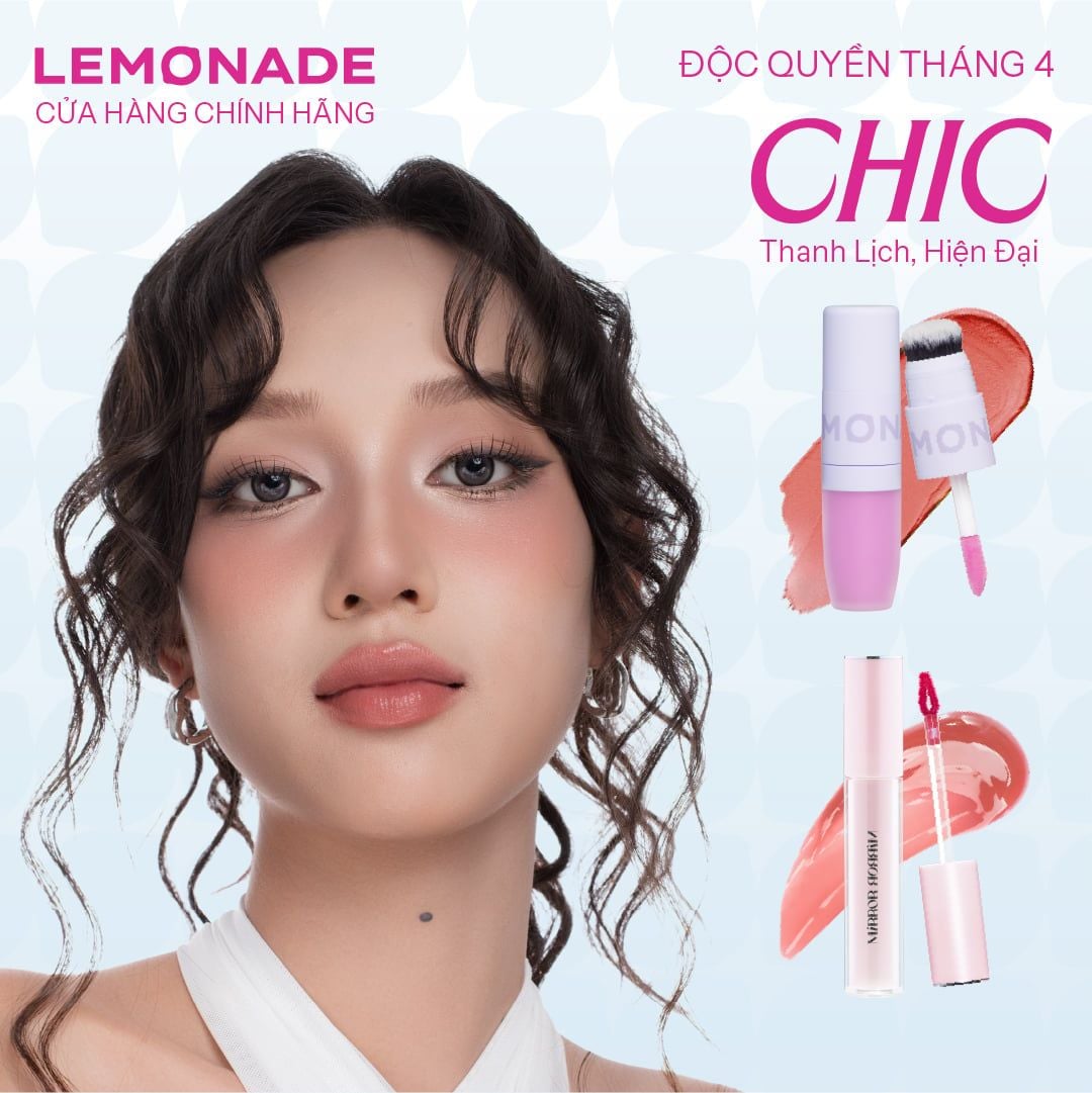  [Chic] Set Son Má Hồng Lemonade - Combo Makeup Thanh Lịch, Hiện Đại 