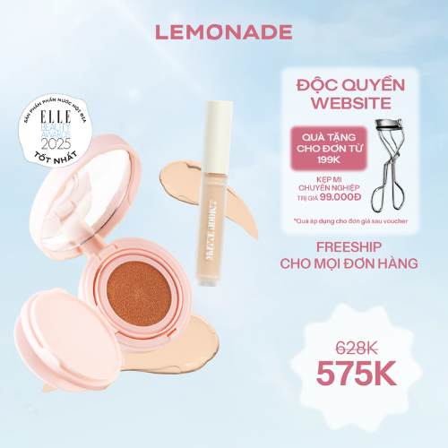  COMBO LEMONADE PHẤN NƯỚC SUPERMATTE CUSHION & CHE KHUYẾT ĐIỂM MATTE ADDICT CONCEALER 