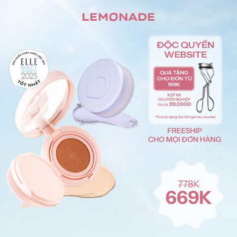  COMBO LEMONADE PHẤN PHỦ SUPERMATTE NO MAKEUP LOOSE POWDER & PHẤN NƯỚC SUPERMATTE CUSHION 