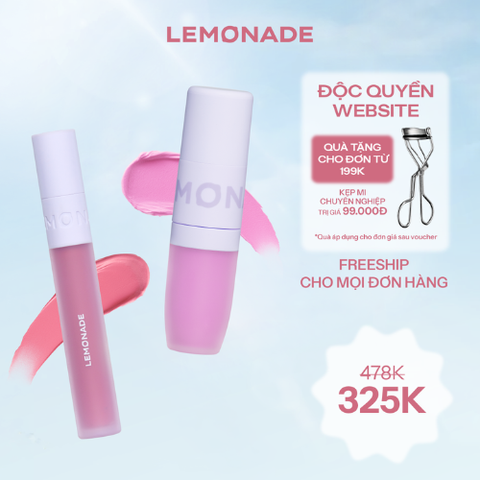  COMBO LEMONADE SON KEM MỊN LÌ PERFECT COUPLE LIP & MÁ KEM MỊN LÌ PERFECT COUPLE BLUSH 