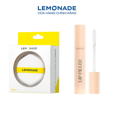  [Quà tặng] Son lót làm đầy rãnh môi Lemonade Lip filler và Bộ 3 bông tán nền Lemonade Cushion Puff Set 3 pcs 