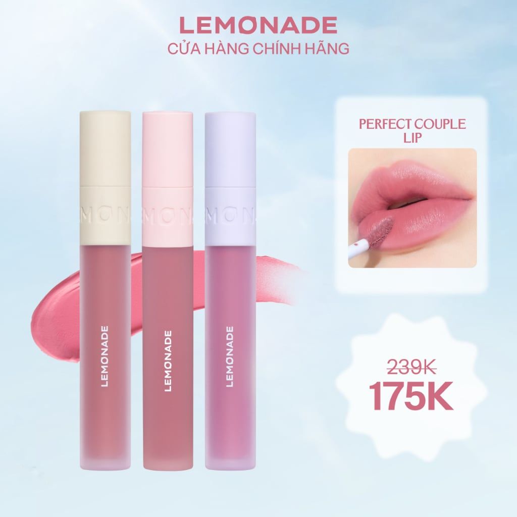  SON KEM MỊN LÌ THUẦN CHAY LEMONADE PERFECT COUPLE LIP 