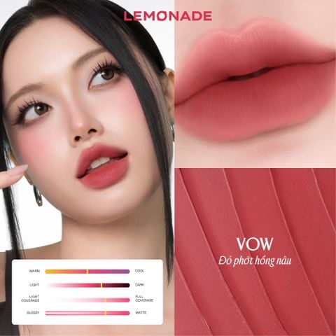  Combo Son bùn ẩm Lemonade Perfect Couple Blurry Stain Lip Cream 3,5g và Chì kẻ mày siêu mảnh Lemonade Micro Eyebrow 0,1g 
