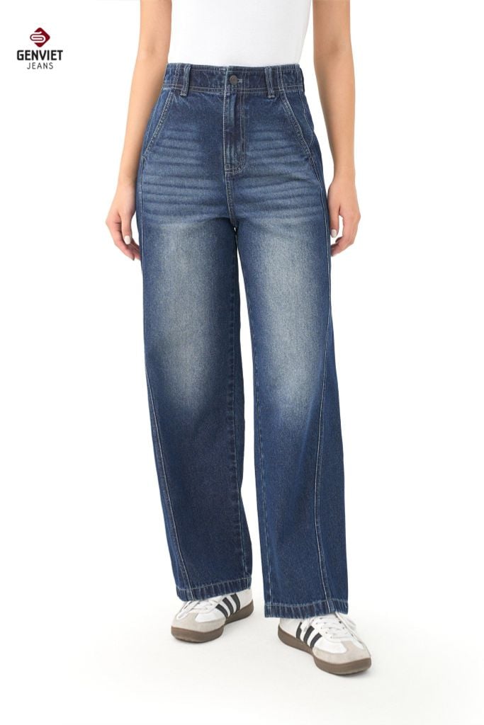 Quần Jeans Nữ Suông Vừa