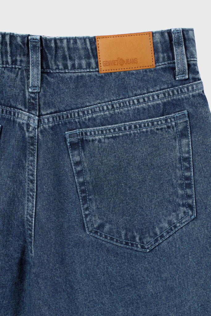 Quần Jean Nữ Ống Suông Denim Cotton Cao Cấp - Cạp Chun Co Giãn Thoải Mái, Hack Dáng