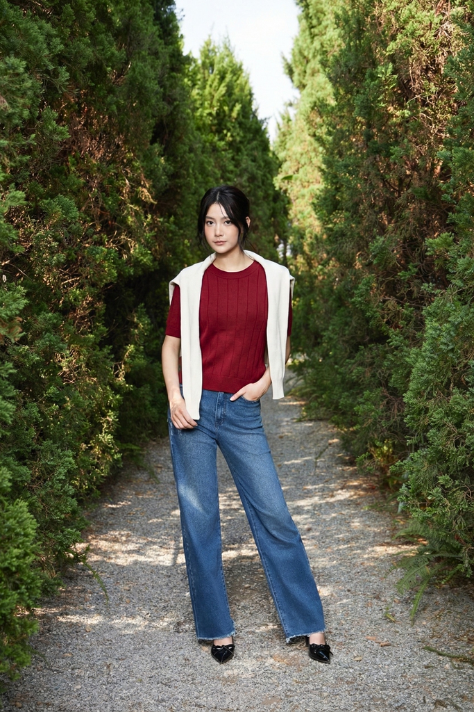 Áo Len Cộc Tay Nữ Dáng Suông