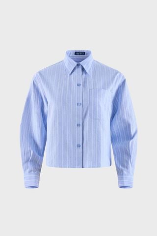 Áo Sơ Mi Nữ Dài Tay - Chất Thô Dáng Suông Kẻ Sọc Thanh Lịch