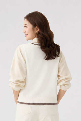 Áo Gile Len Nữ Ôm Vừa Len Dệt Sợi Cao Cấp - Tôn Dáng Trẻ Trung Preppy